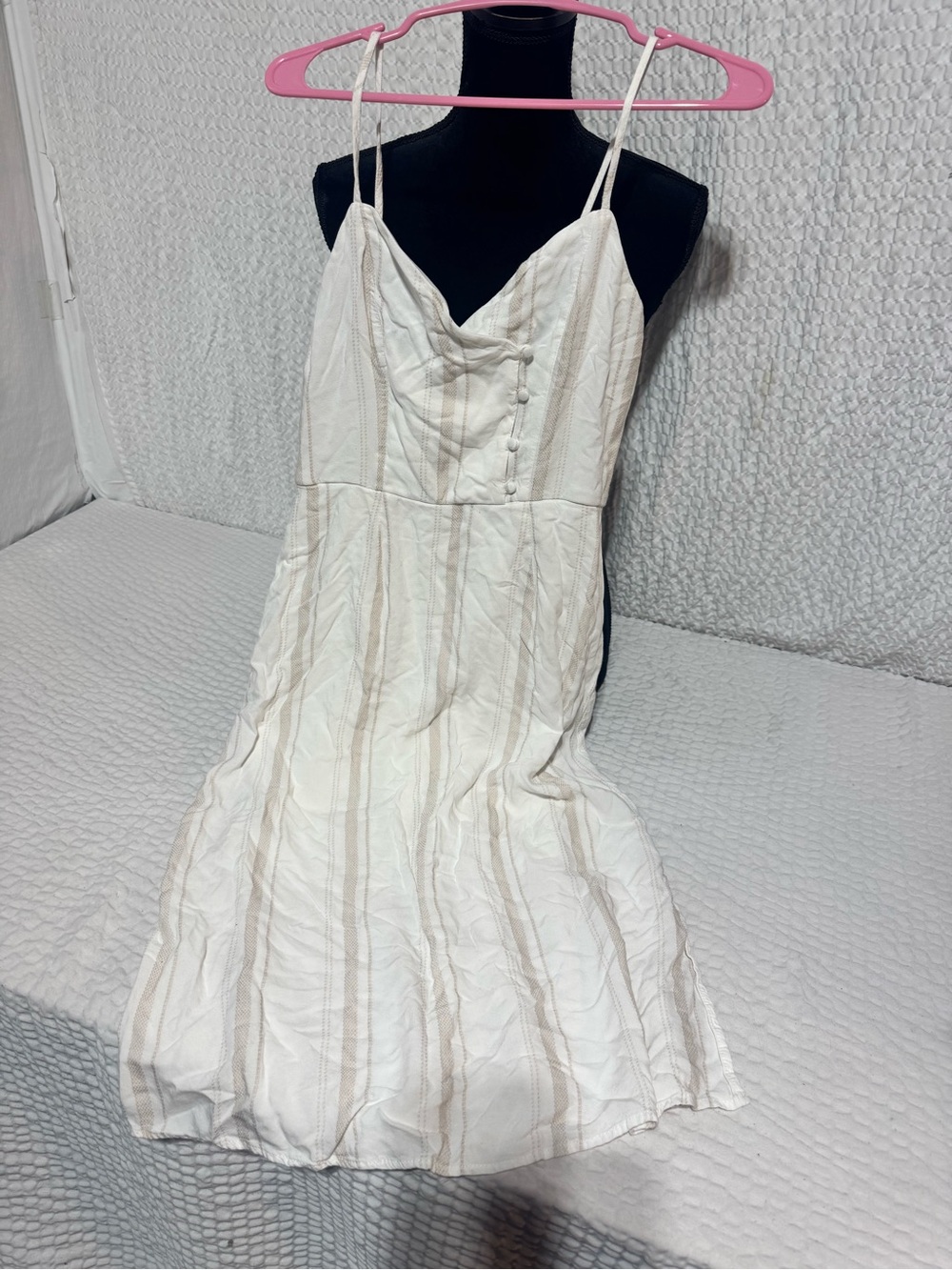 Altar'd State Cream and Tan Striped Maxi Dress